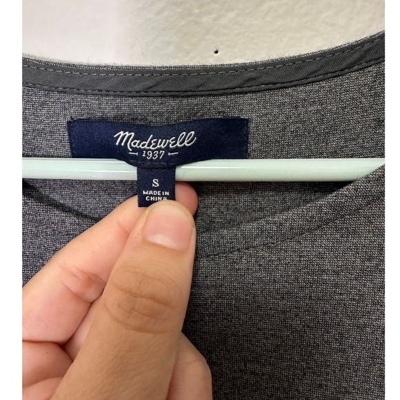 Madewell 1937 Women's Dark Gray Cap Sleeve Fit and Flare Dress Size S, Pockets - Picture 5 of 8